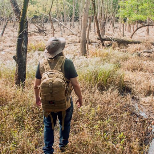 FOX OUTDOOR PRODUCTS Large Transport Pack | 37L Tactical Backpack with Compression Straps, Hydration Pocket & Modular Webbing - color: Coyote