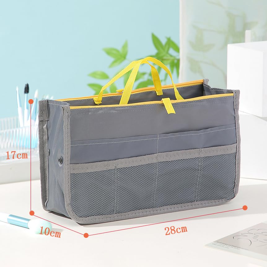 Travel Purse Organizer Insert for Handbags Bag Multifunctional Cosmetic Organizers for Women & Men(Black)