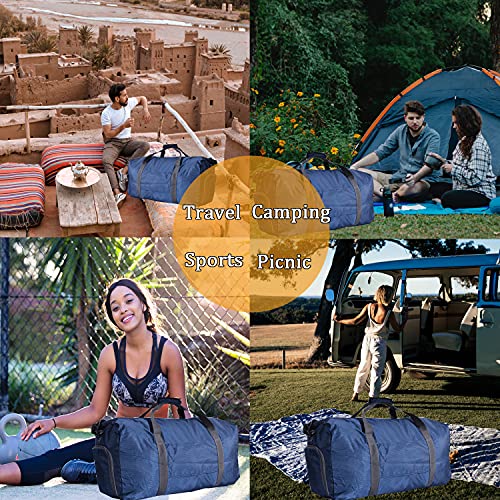 Woogwin Travel Duffel Bag Large Foldable Waterproof Overnight Bag for Beach Swim Bags Pool Sports Gym - color: 60L New Darkblue