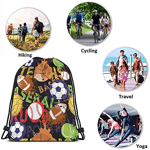 Bags Drawstring Backpacks for Men & Women - Baseball, Basketball, Volleyball, Gym & Yoga - color: Multi-a95