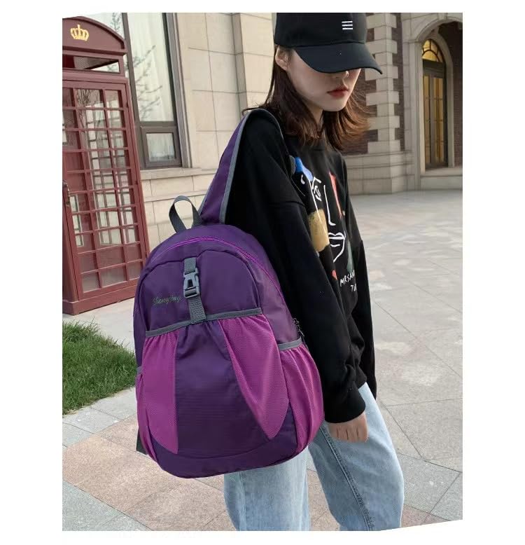 Travel lightweight foldable backpack hiking backpack splash proof compact travel backpack day pack (purple) - color: Purple