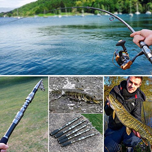 Sougayilang Fishing Rod Reel Combo with Telescopic Fishing Pole Spinning Reel Carrier Bag for Travel Saltwater Freshwater Fishing - size: 7.87 ft, style: C-only Fishing Rod