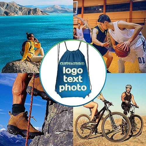 Custom Drawstring Backpacks Personalized Drawstring Bag with Logo Name Text for Gym Dance Basketball Football Outdoor Sports (16.5"x19.6") - size: 16.5"x19.6"