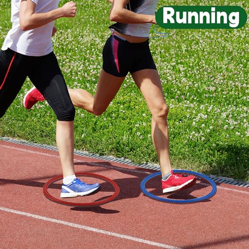 Mototo 24/30/48/96 Pack Agility Rings 15 Inch Speed Training Hopscotch Rings Plastic Circle Jumping Hoops Agility Hurdles for Athlete Exercise Soccer Football Gymnastics Games Practice Footwork - style: 48 Pack