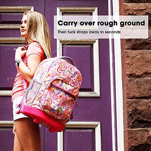 J World Sunrise Kids Rolling Backpack with Wheels for Girls Boys, Roller Bookbag for School, 18 x 13 x 9 Inches, Fox - color: Fox