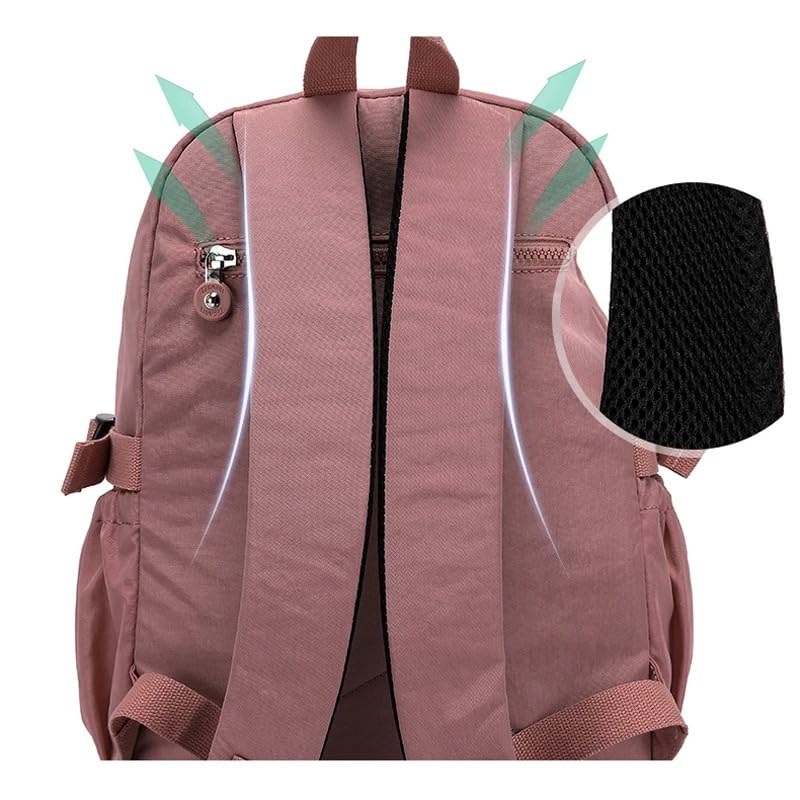 Backpack School Bag Secondary Rucksacks Teenage Student Durable Heavy Duty Large Kids Bookbags Waterproof, Pink, 27x13x37cm - color: Pink, size: 27x13x37cm