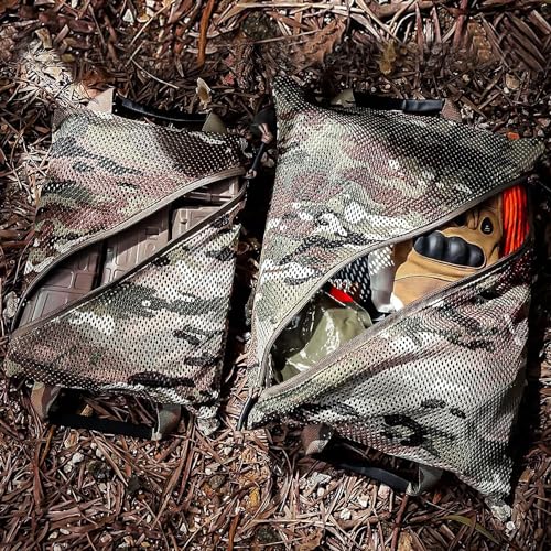 PETAC GEAR Tactical Storage Mesh Pouch Set,Insert Modular Utility Admin Pockets,Travel Organizer EDC Bag - color: MC
