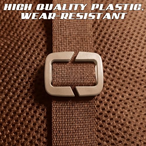 4 Pcs Backpack Strap Clips 1 Inch Detachable Webbing Buckle Nylon Shoulder Strap Holder Backpack Bag - color: Khaki