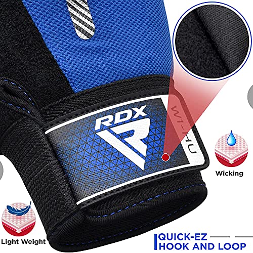 RDX Weight Lifting Gloves Gym Fitness Workout, Anti Slip Padded Full Palm Protection, Ultra Ventilated, Bodybuilding Strength Training HIIT WOD Exercise, Half Finger Men Women Cycling Rowing Climbing - color: Blue, size: X-Large