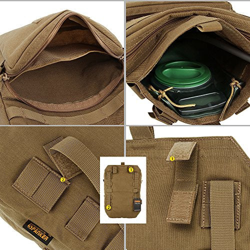 EXCELLENT ELITE SPANKER Tactical MOLLE Hydration Pack for 3L Hydration Water Bladder Molle Vest Accessory - color: Coyote Brown