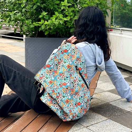 Black Butterfly Boho Backpack Purse for Women, Lightweight Fabric Daypack with Top Handle for Travel & Casual Daily Use - color: 53-multicolor