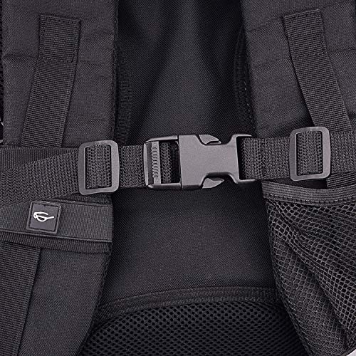 1 Inch 16 Yards Polypropylene Webbing Strap Band with 16 Set 1inch Side Release Plastic Buckles, Black