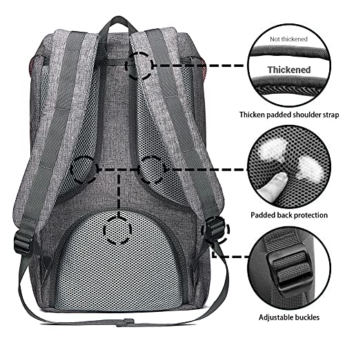 KAUKKO Travel Laptop Backpack, Outdoor Rucksack, Backpack Fits 15.6"(Linen Grey) - color: 1linen Grey, size: Large