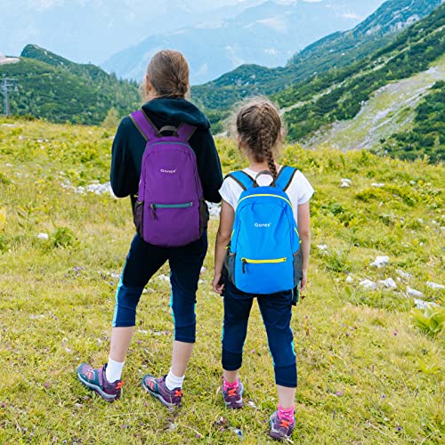 Gonex Ultra Lightweight Packable Backpack Daypack Handy Foldable Camping Outdoor Travel Cycling Backpacking - color: Blue