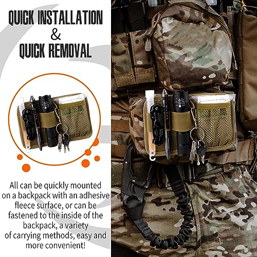 bvya Tactical Bag Insert Modular Panel Organizer Utility Admin Pouch Hook Fasteners for Gadgets - color: Khaki