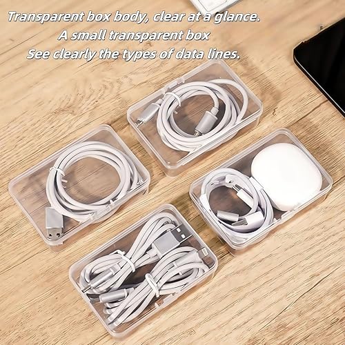 2 Pack 11 Grid Cable Organizer Box with Switch for Desktop Cord Storage