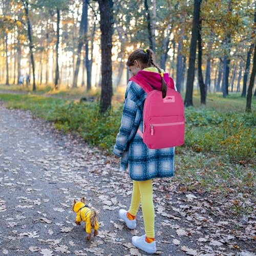 Trail maker 24 Pack- Classic 17 Inch Backpacks in Bulk Wholesale Back Packs for Boys and Girls (Pink) - color: Pink