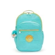 Kipling Women's Seoul Extra Large Fc 17" Laptop Backpack, Durable, Roomy with Padded Shoulder Straps, Built-In Protective Sleeve - color: Poppy Aqua C Fc, size: 13.5''L x 17.75''H x 9''D
