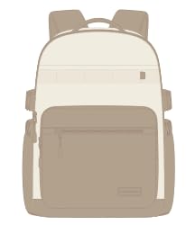 LOVEVOOK Laptop Backpack for Women with Large Tumbler Holder, Lightweight Backpacks Fits 15.6 Inch Laptop for Travel, Work, College & Daily Commute - color: Khaki/White, size: 15.6 Inch-VIN