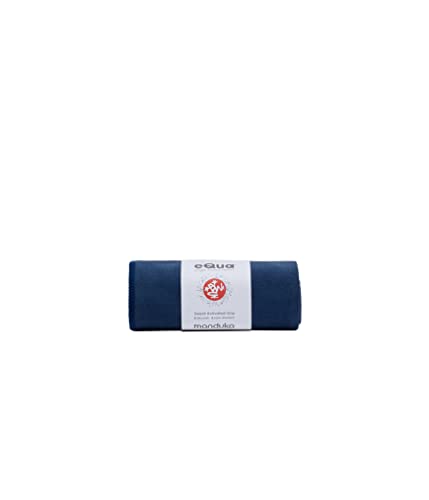 Manduka eQua Hot Yoga Mat Towel - 72" | Instant Moisture Activated Grip | Ultra Soft Microfiber | Quick Dry, Daily Use Ready | Lightweight, Travel Friendly Mat Layer - color: Midnight Blue