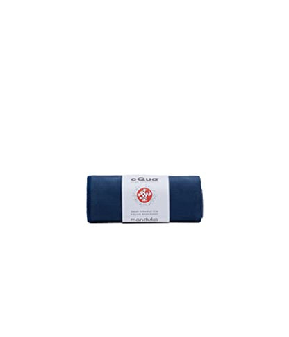 Manduka eQua Hot Yoga Mat Towel - 72" | Instant Moisture Activated Grip | Ultra Soft Microfiber | Quick Dry, Daily Use Ready | Lightweight, Travel Friendly Mat Layer - color: Midnight Blue