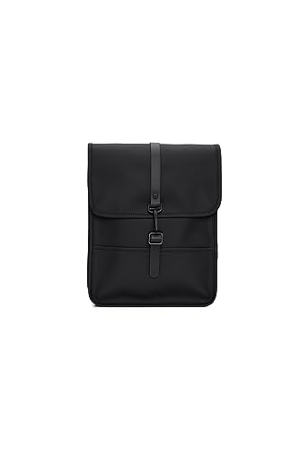 RAINS Backpack Micro - Black Waterproof Backpack for Men and Women - Fits 11" Laptop - Durable Compact Water Resistant Bag for Everyday Use, Travel, and Work - 2 Year Warranty - color: Black, size: Micro