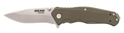 Bear Edge G10 Sideliner, 3 3/8” 440 High Carbon Stainless Steel Blade, Green G10 Handle, Trigger Open and Reversible Pocket Clip (61102)