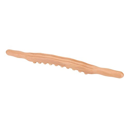 Yinhing Beech Roller Stick With Double Row 20 Beads Versatile Double Sided Roller Stick for Relaxation Tension Relief Ideal for Sports Recovery And Self Care