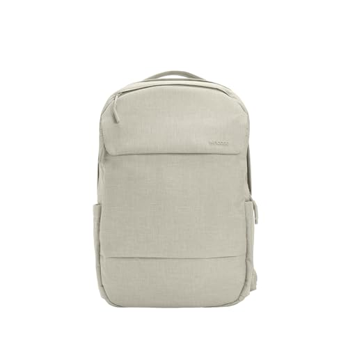 Incase Crosstown Backpack – 20L Everyday Laptop Backpack for Work, Travel – 16" Faux Fur MacBook Sleeve, External Front Pocket, Water Bottle Pockets, Travel Pass Through - Limestone - color: Limestone