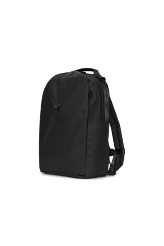 RAINS Clip Front Backpack Black- Waterproof Commuter Backpack with C-Clip Closure & Hidden Pocket, 16″ Laptop Sleeve, Urban Travel Daypack - color: Black