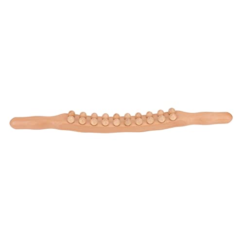 Yinhing Beech Roller Stick With Double Row 20 Beads Versatile Double Sided Roller Stick for Relaxation Tension Relief Ideal for Sports Recovery And Self Care