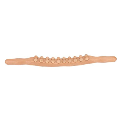 Yinhing Beech Roller Stick With Double Row 20 Beads Versatile Double Sided Roller Stick for Relaxation Tension Relief Ideal for Sports Recovery And Self Care