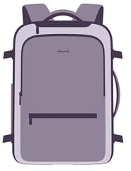 LOVEVOOK Travel Backpack for Women & Men, 40L Large Carry On Backpack Airline Approved, TSA Personal Item Weekender Bag, Water Resistant Laptop Backpacks with 3 Packing Cubes for Travel Essentials - color: Mauve-lilac, size: 18 Inch - 4 Pcs