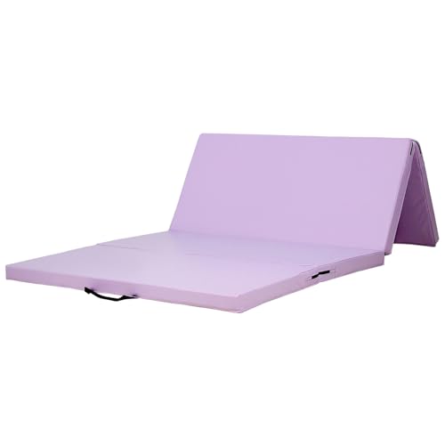 KaRaDaStyle Gymnastics Mat Folding Stretch Mats 71"x39"x2" Exercise Muscle Training Children Play Horizontal Bar Mat Yoga Sports Soundproof Home Use - color: Purple/4-fold