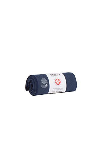 Manduka eQua Hot Yoga Mat Towel - 72" | Instant Moisture Activated Grip | Ultra Soft Microfiber | Quick Dry, Daily Use Ready | Lightweight, Travel Friendly Mat Layer - color: Midnight Blue