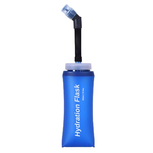 TRIWONDER TPU Soft Folding Water Bottles BPA-Free Collapsible Flask for Hydration Pack - Ideal for Running Hiking Cycling Climbing (350ml/11.83oz) - color: 350ml/11.83oz