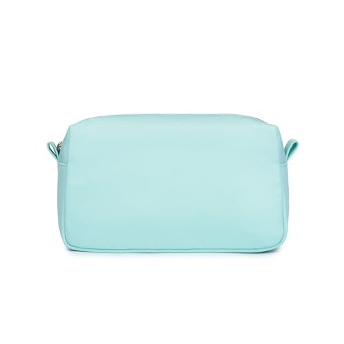 Organizer Bag Lightweight Cosmetic Bag with Ring Clasp Perfect Travel Makeup Bag for Women nylon Stand Up Design (Mint Green/Nylon) - color: Mint Green/Nylon