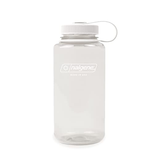 Nalgene 32 oz Wide Mouth Water Bottle | BPA-Free, Durable & Leak Proof, Lightweight Bottle for Hiking & Gym, Work & Travel - color: Cotton, size: 32 Ounces (Pack of 6)