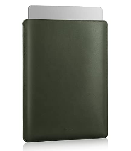 MoKo Laptop Sleeve Compatible with Mac Air 13.3 M5/4/3/2/1, 13-in Mac Pro M2/M1 & Mac Neo A18, PU Leather Notebook Computer Protective Carrying Bag Slim Stylish Case Pouch, Midnight Green - color: Midnight Green, size: 13.3 inch