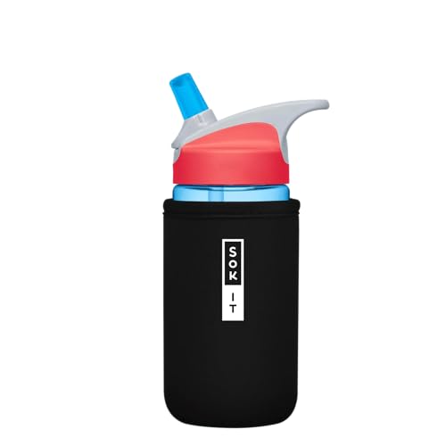 Sok It BotlSok Water Bottle Sleeve Insulated Neoprene Cover (Black, Fits 12oz CamelBak or Nalgene) - color: Black, size: Fits 12oz CamelBak or Nalgene