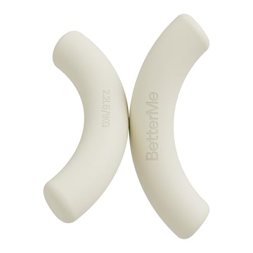 BetterMe Sculpt Dumbbells – 2.2 lb Pair Neoprene Hand Weights – Non-Slip Soft Grip Free Weights for Women – Compact Pilates, Barre & Home Workout Dumbbells - color: Ivory