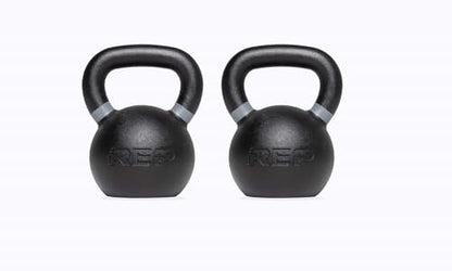 REP Fitness Kettlebell Set and Singles, 4kg to 24kg, 9lb to 53lb Weight Range, Cast Iron, Strength Exercise Training, Home Gym, Power Workout Equipment, Free Weights, Dumbbell Alternative - style: (2) 8-24 kg set