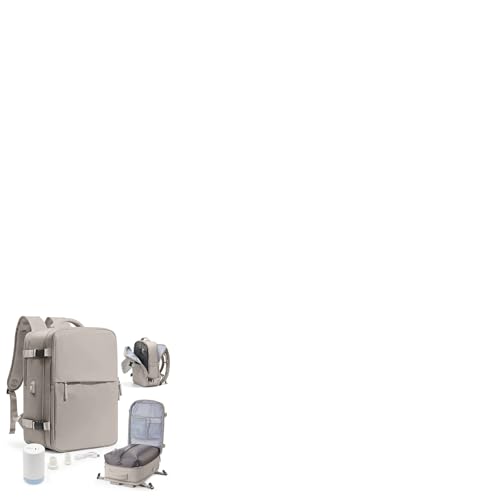 WONHOX Vacuum Seal Travel Backpack with Air Pump,Compression Vacpack Waterproof Carry On Backpack for Travel Women Men with Vacuum System,Airlines Approved Daypack Laptop Space Saver Bags,GreyBrown - color: B4-greybrown(with Air Pump)