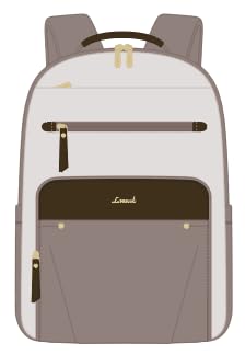 LOVEVOOK Laptop Backpack for Women with Leather Trim & Tumbler Pockets, 15.6" Work Backpack Purse, Travel Personal Item Bag, Carry On Business Computer Bag for Office, or Gift, Cream Coffee - color: Cream Coffee, size: 15.6 inches