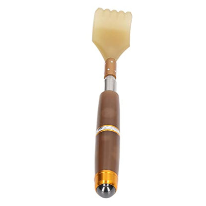 Extendable Back Scratcher, 20cm to 51cm Telescopic Massage Tool with Jade Textured Roller Ball for Head Neck Foot Back Relief