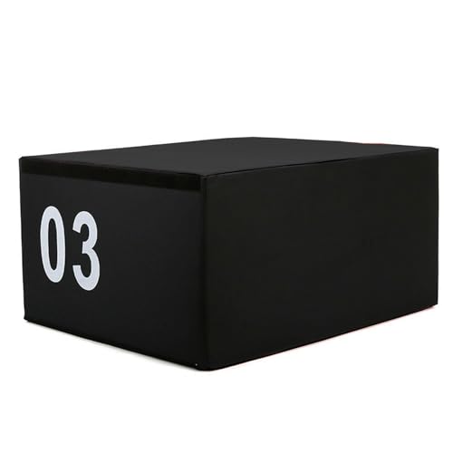 LICOME 4-in-1 Foam Jumping Exercise Box Plyo For Home Gym Non-slip PU Leather Cover For Workouts Training Strength - size: 3