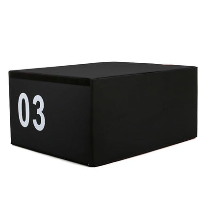 LICOME 4-in-1 Foam Jumping Exercise Box Plyo For Home Gym Non-slip PU Leather Cover For Workouts Training Strength - size: 3
