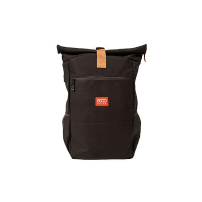 8000Kicks Everyday Hemp Backpack - Lightweight and Weatherproof Backpack for Work and Travel with Anti-theft pocket and Spacious Interior (Black) - color: Black