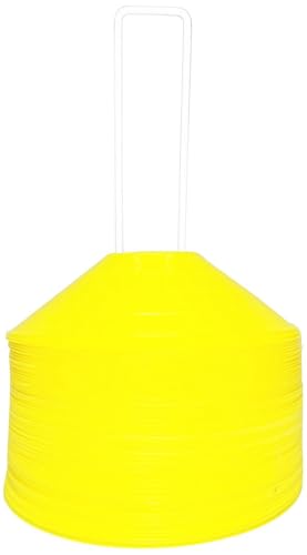 BlueDot Trading High Visibility Disc Cones for Sports, Agility Training, Soccer, Football, Field Cone Markers for Adults Yellow, Quantity 12-Pack