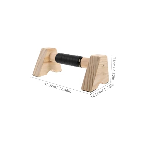 POPETPOP 2pcs Wooden Push- Non- Base Parallettes Bars for Floor Exercise for Handstand Training and Calisthenics Suitable for Men and Women